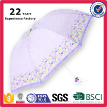 Luz e conveniente Tomada China Presentes Artigos Roxo Compact Dome Dobre Guarda-chuva para Mulheres